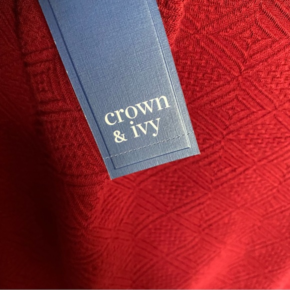 Crown & Ivy Dress Country Roads Signature Cranberry Tunic Burgundy Maroon - Picture 12 of 15